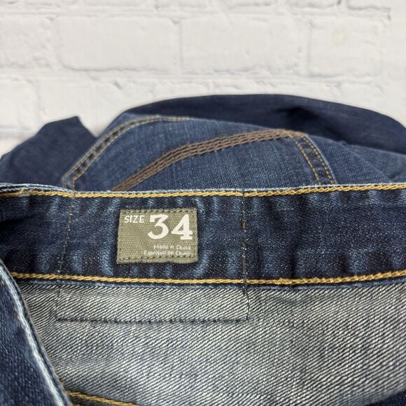 Timberland Baggy Denim Jeans Men Size 34 X 33 Dark Blue Boot Cut Western Pants - Picture 5 of 15